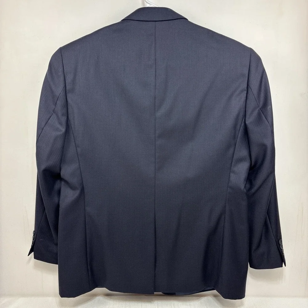 Nautica Men's Navy Suit Jacket Blazer Two Button Single Vent Size 46 R 100% Wool